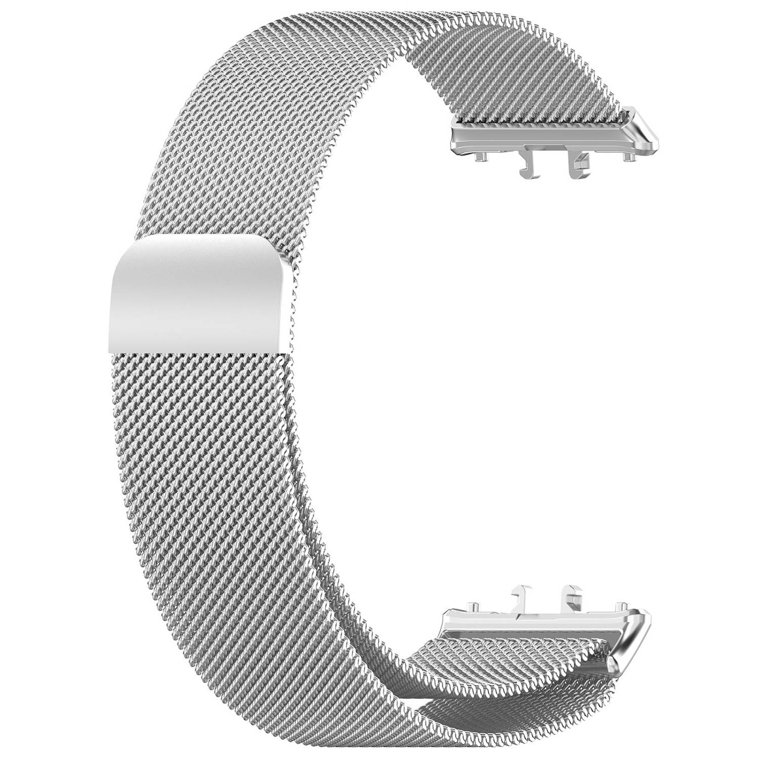 Für Samsung Galaxy Fit 3 Metall Stahl Mesh Armband mit Magnetverschluss Silber
