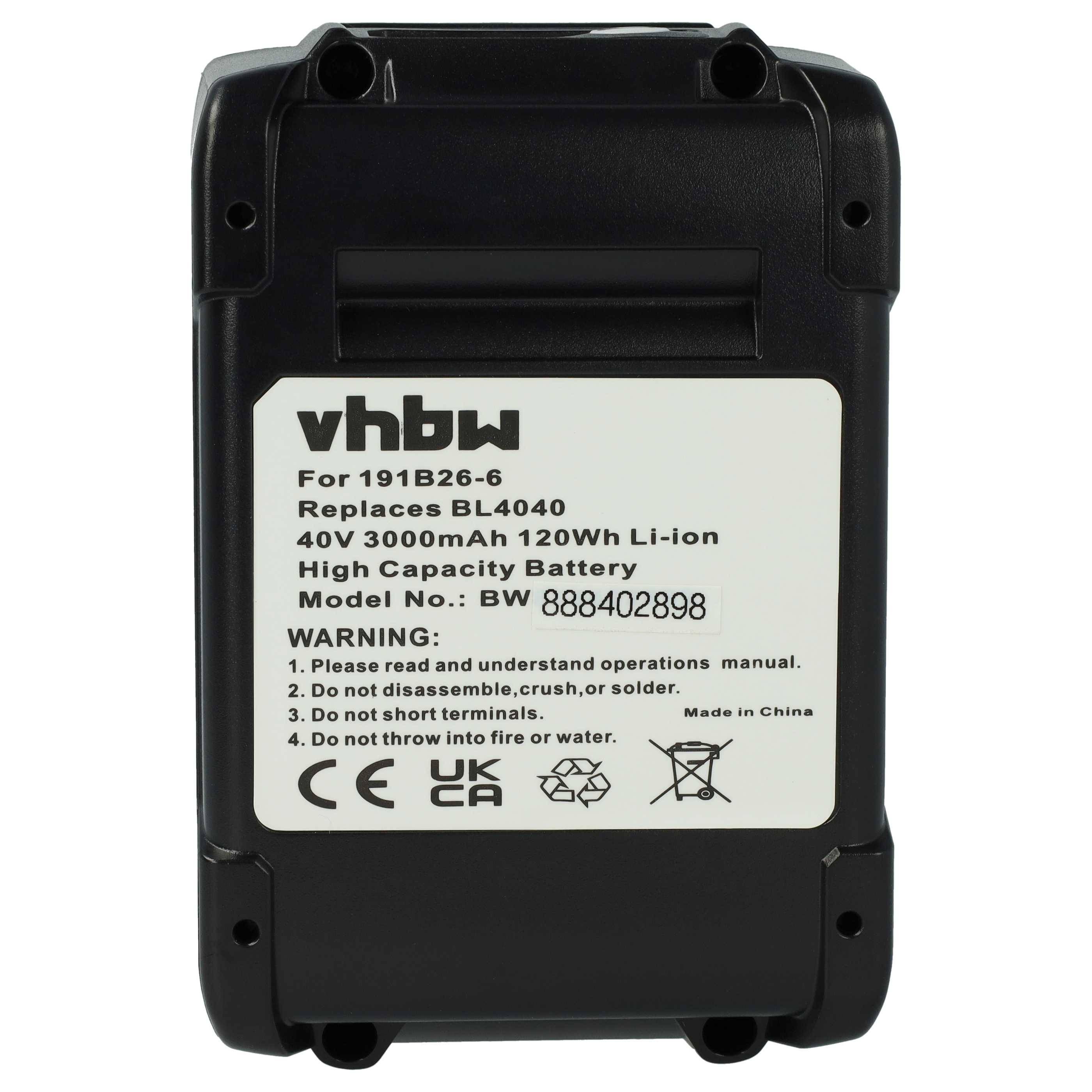 vhbw 2x Akku kompatibel mit Makita GA008GZ, GA008G, GA013G, GA013GZ, GA016GZ, GA005GZ, GA016G, GA011G Werkzeug (3000 mAh, Li-Ion, 40 V)