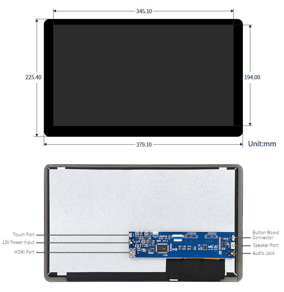 WaveShare 15.6inch Capacitive Touch Screen LCD 1920x1080 HDMI IPS