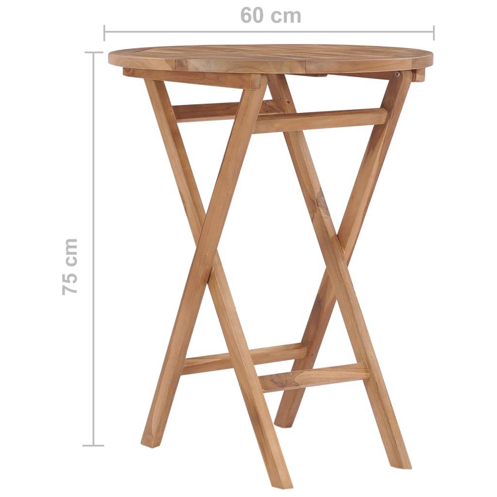 vidaXL Gartentisch Klappbar 60 cm Massivholz Teak
