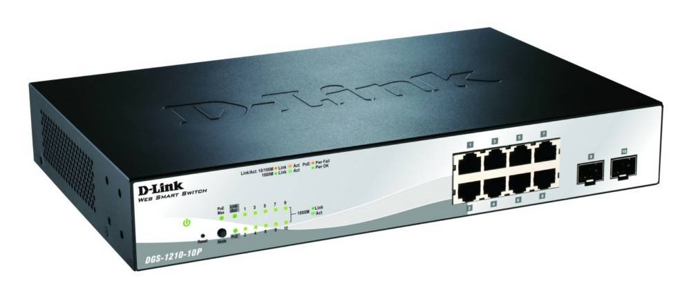 DLink Deutschland 10-Port PoE Gigabit Switch DGS-1210-10P/E