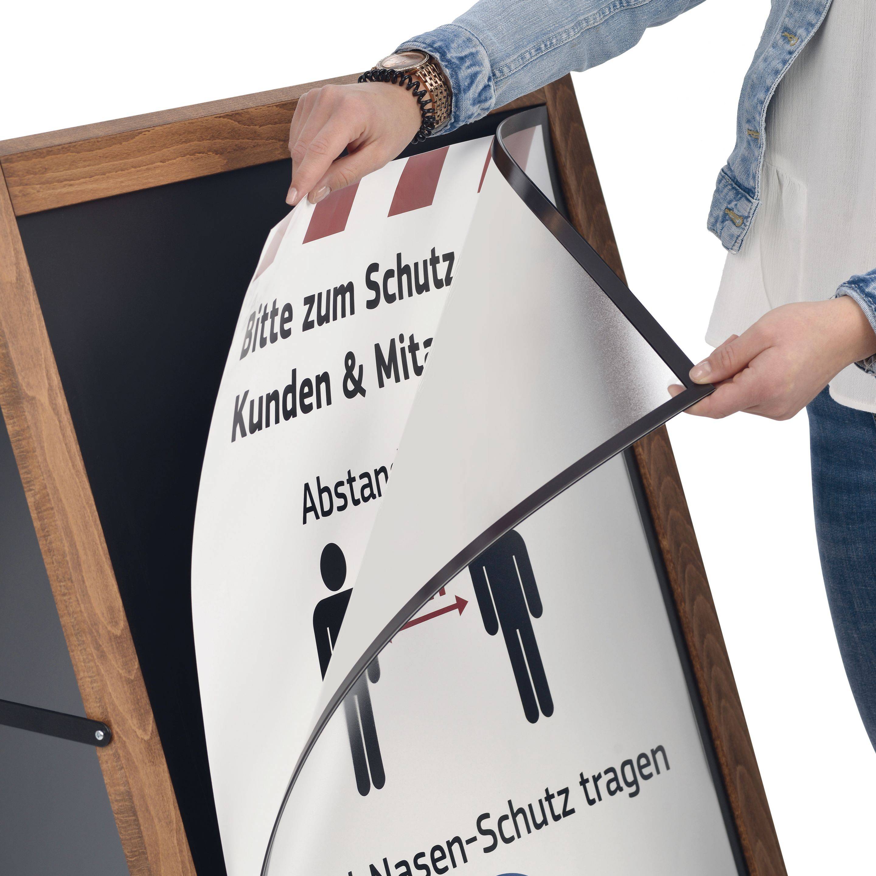 Magnetoplan Outdoor Kundenstopper Kreidetafel wetterfest A1 Schwarz/Braun