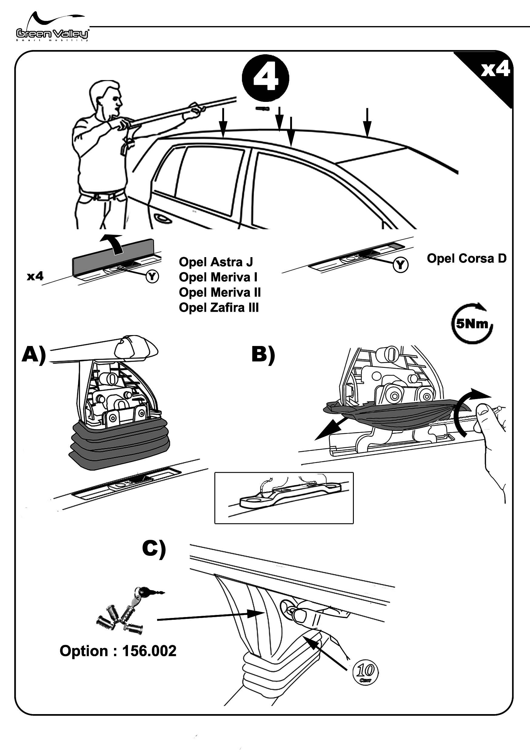 Dachbox VDPMAA320 320Ltr abschließbar schwarz matt + Stahl Dachträger Aurilis VDP kompatibel mit für Opel Zafira III (Tourer) (5Türer) ab 2011