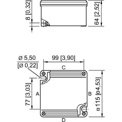 Stahl Abzweigdose 8118/121-538