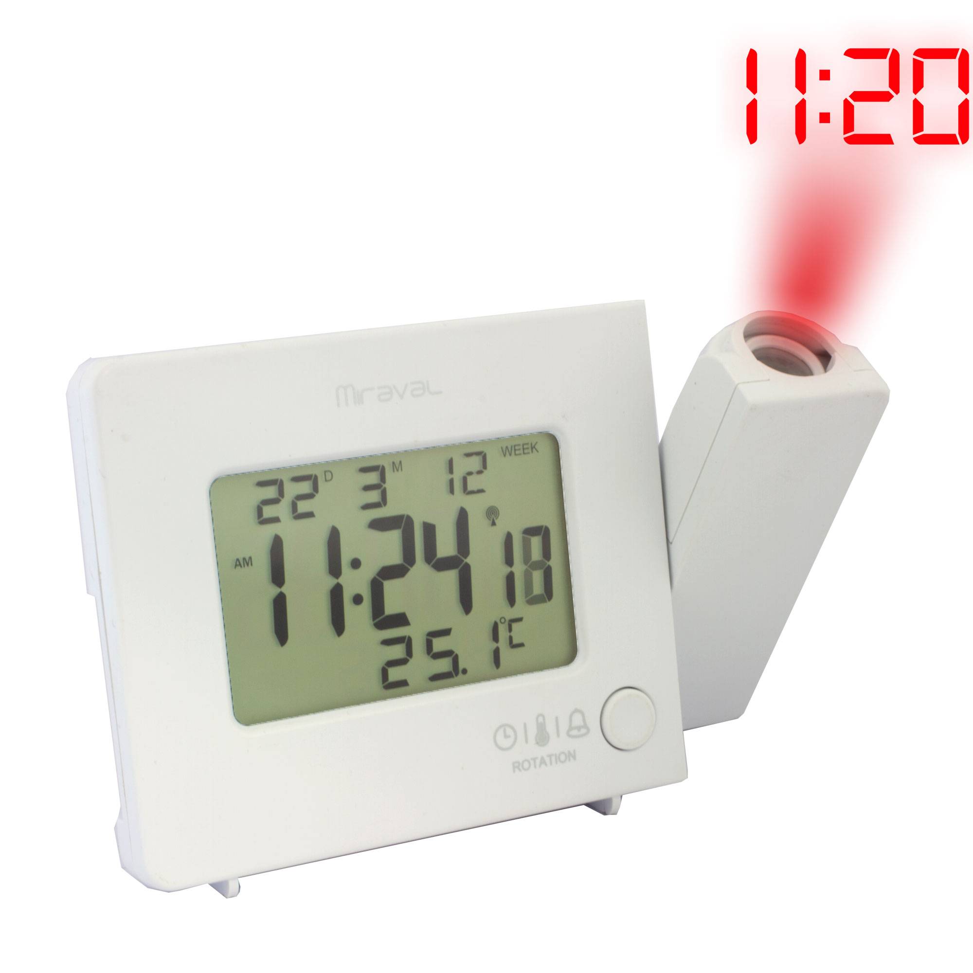 Miraval Funk-Projektionswecker Funkwecker USB 2 Alarme Temperaturanzeige Datum - 4-MV5822-2