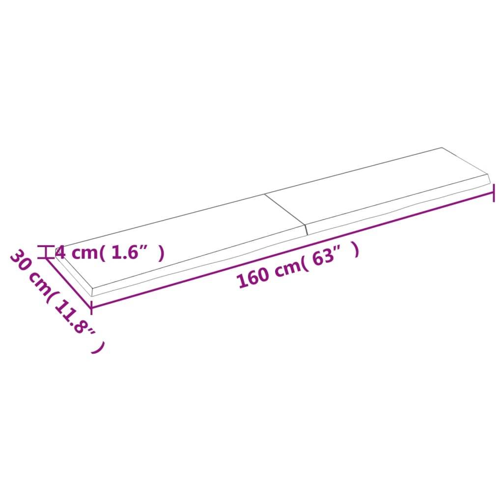 vidaXL Waschtischplatte Hellbraun 160x30x(2-4) cm Massivholz Behandelt