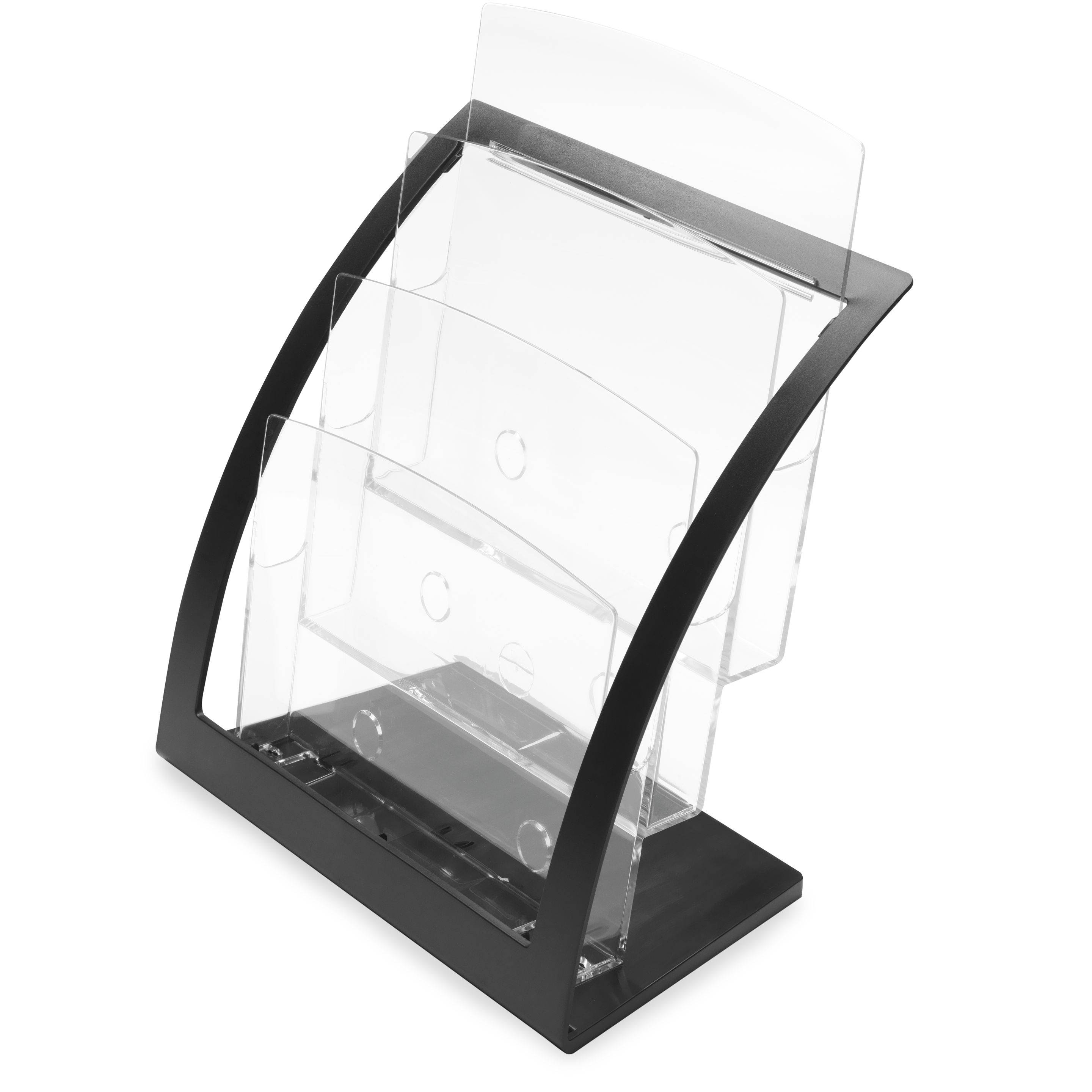 Deflecto Prospekthalter A4 Contemporary - Hochformat - 3 Stufen - Schwarz