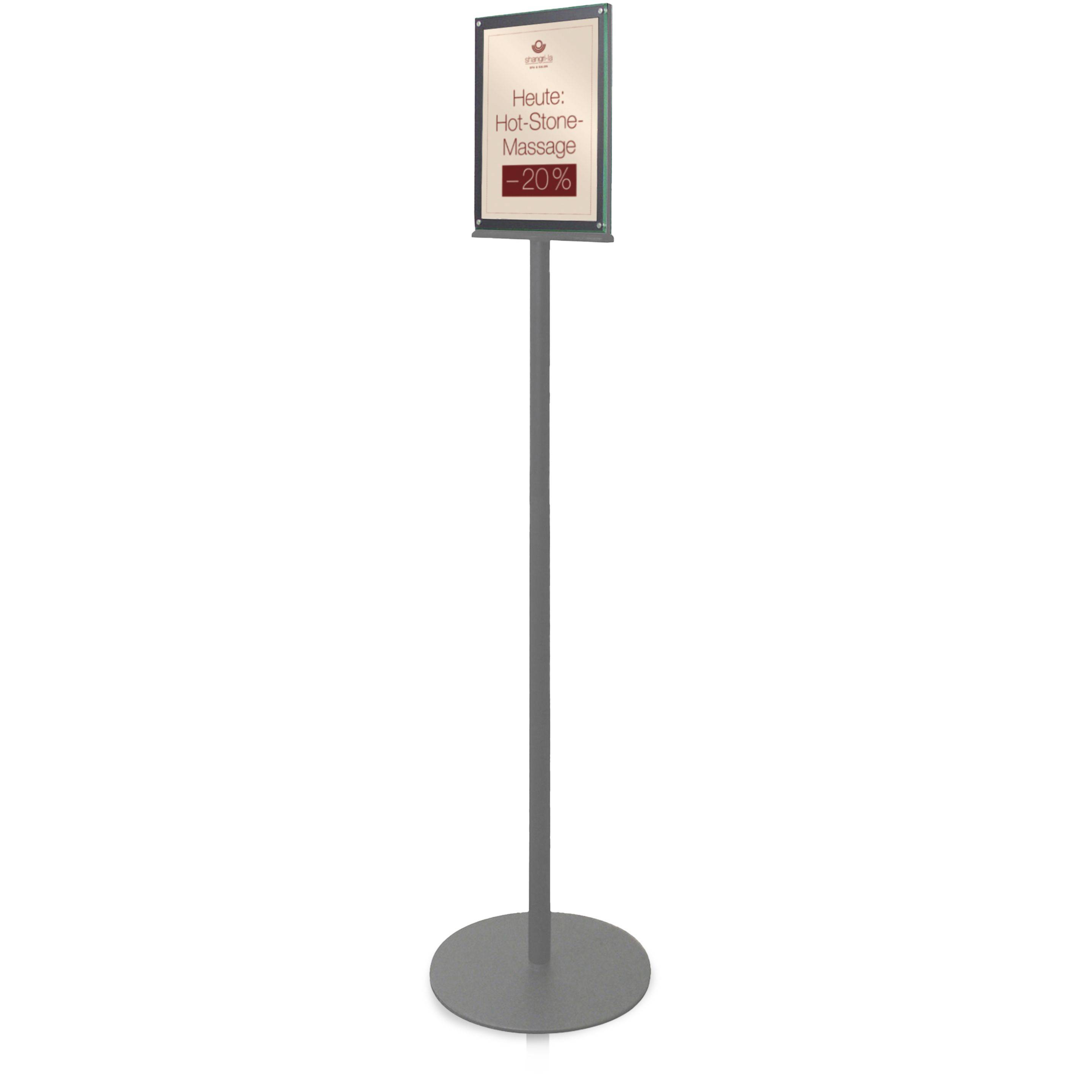 Deflecto Bodenständer - Magnetisch - DIN A4 - Doppelseitig - 33x142x33cm - Silber