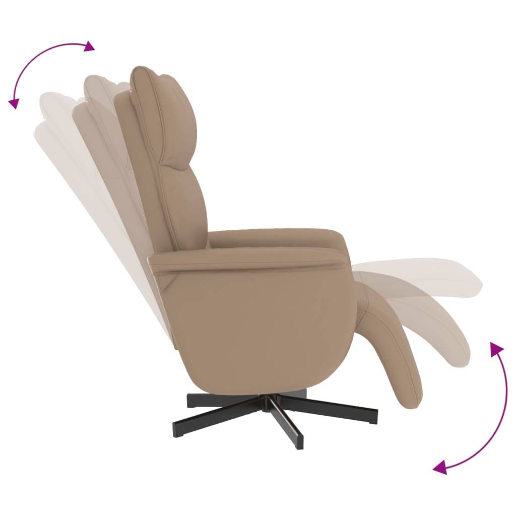 vidaXL Relaxsessel mit Fußteil Cappuccino-Braun Kunstleder