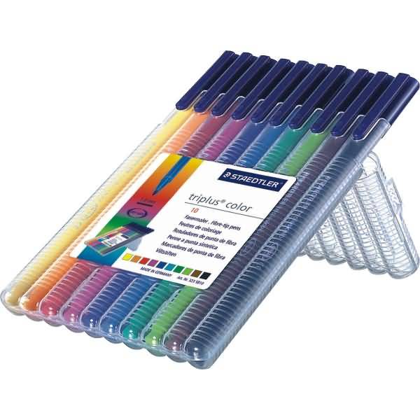 Staedtler triplus® color 323 323 SB10 Fineliner Gelb, Rot, Magenta, Blau, Aquablau, Orange, Grün, Gelbgrün, Braun, Schwarz 1.0 mm 1 St.