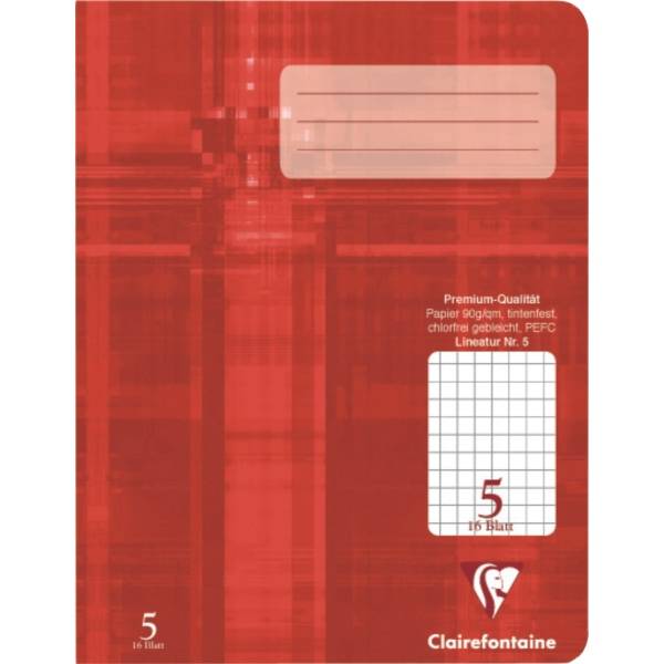 Schulheft A5 Lineatur 5 16 Blatt rot