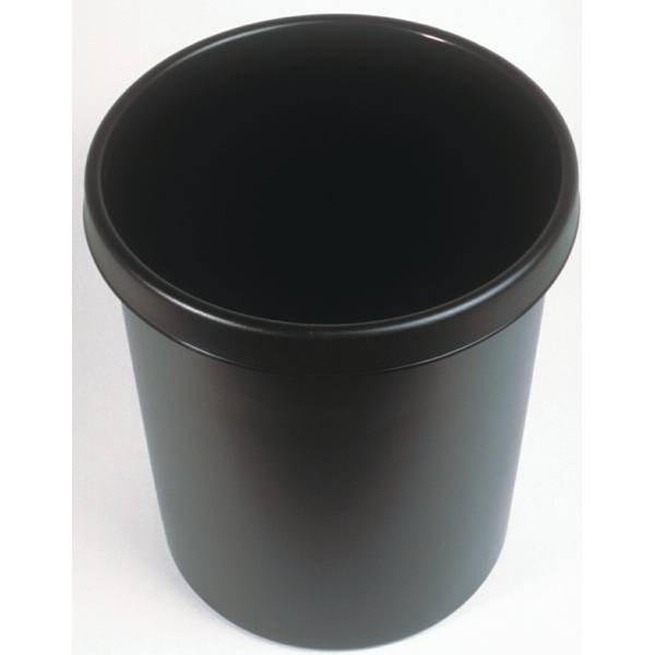 helit Papierkorb/H6106195 Ø 390mm, H 480mm schwarz Inh.30l