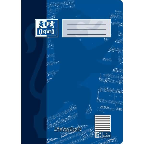 ELBA Oxford - Musikheft - A4 - 8 Blatt - Hellweißes Papier