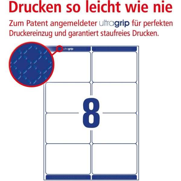 Versandetiketten 99,1x67,7 mm VE=2.000 Etiketten / 250 Bogen weiß