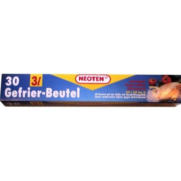 NEOTÉN Gefrierbeutel/1003 250 x 320 mm 3l transparent PE-LLD Inh.30
