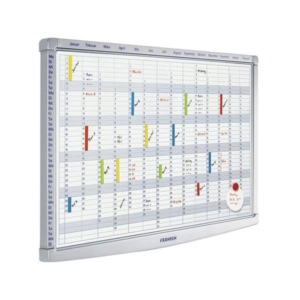 FRANKEN Multifunktionsplaner PRO, magnetisch/beschriftbar, Tagesfeld 57x13mm, 945x615mm