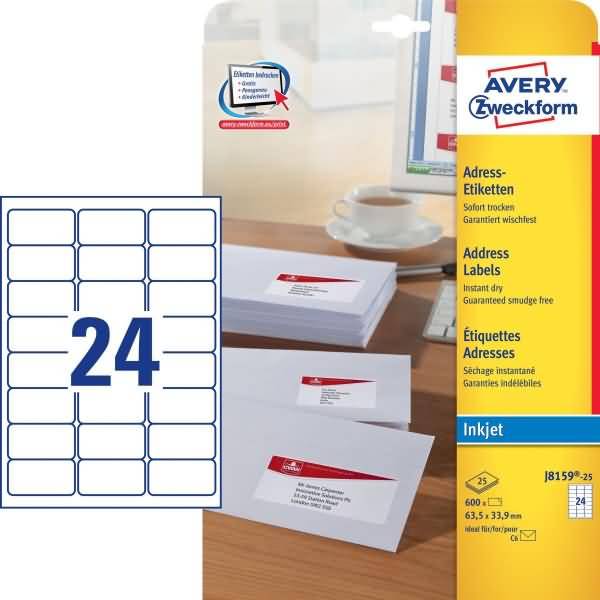 Adressetiketten 63,5x33,9mm VE=600 Stück