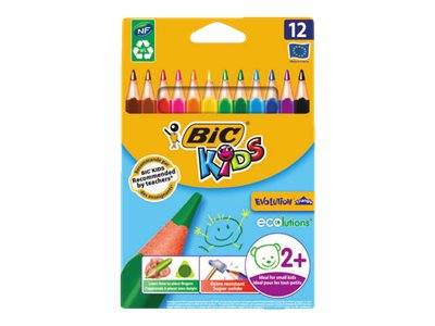 BIC KiDS Evolution Triangle - Farbstift - verschiedene Farben (Packung mit 12)