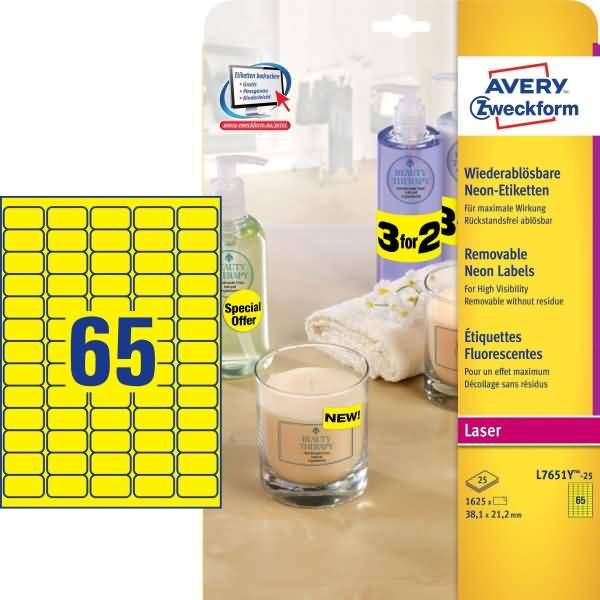Avery-Zweckform L7651Y-25 Universal-Etiketten 1 St.