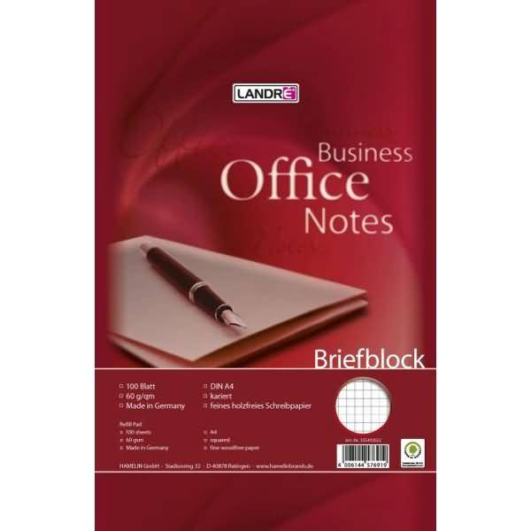 LANDRÄ  Briefblock Office, A4, 100 Blatt, 70 g/qm, kariert (5400353)