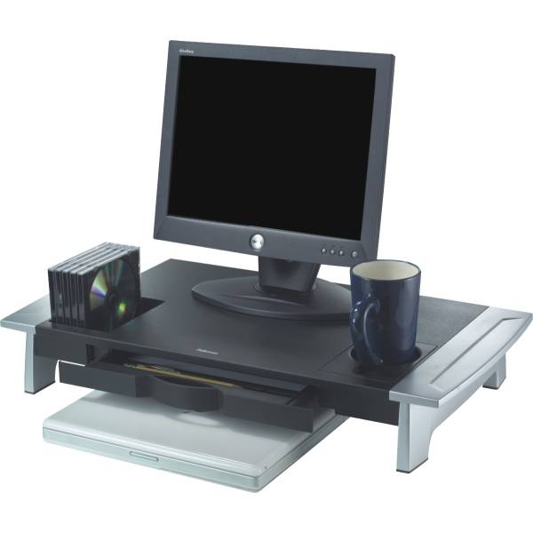Fellowes 8031001 Höhenverstellbarer Office Suite Monitorständer Schwarz/Silber