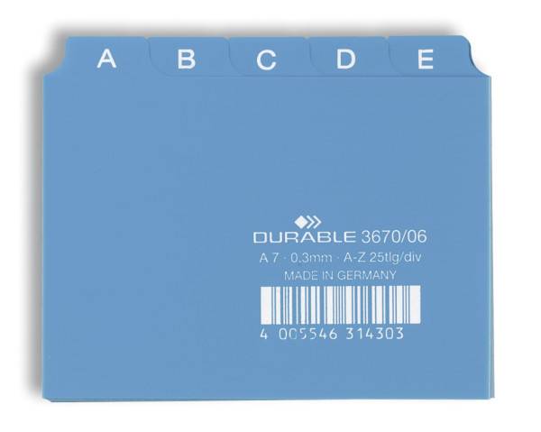 Durable Trennelement - 25 (5 x 5) Teile - vorgedruckt: A-Z