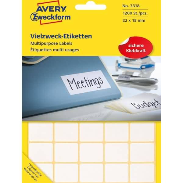 AVERY ZWECKFORM - Avery Multi-Purpose Labels 3318 - Selbstklebend