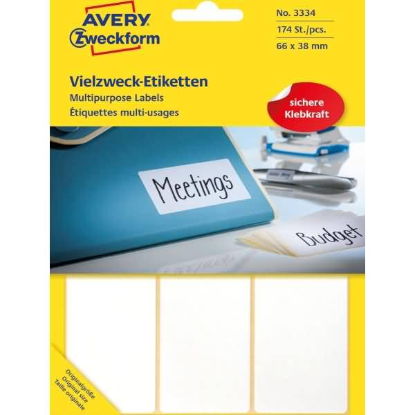 Etiketten 66x38mm VE=174 Stück weiß