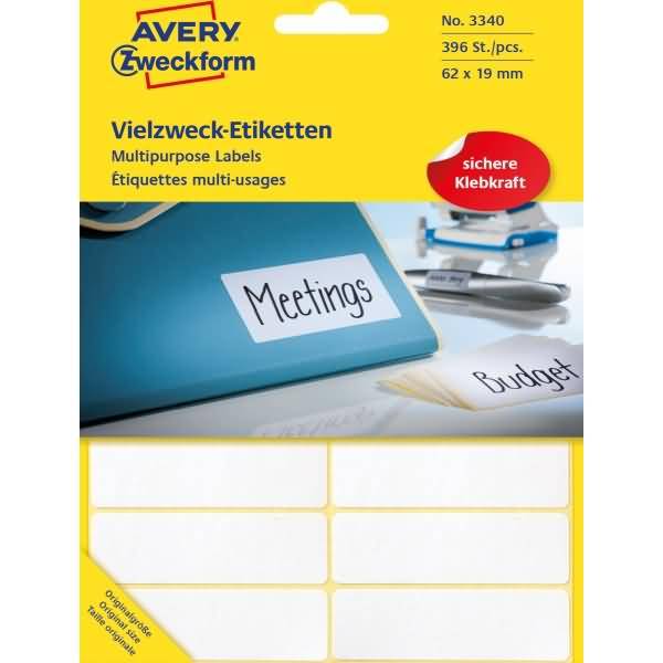 AVERY ZWECKFORM - Avery Multi-Purpose Labels 3340 - Selbstklebend
