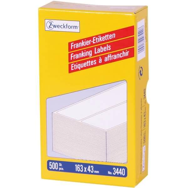 Avery Zweckform - Permanenter Klebstoff - weiß - 163 x 43 mm 500 Etikett(en) (250 Bogen x 2)