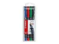 STABILO OHPen universal - Fineliner - permanent - für Overhead-Projektor-Folien - Schwarz, Rot, Blau, Grün - 0.4 mm - ex