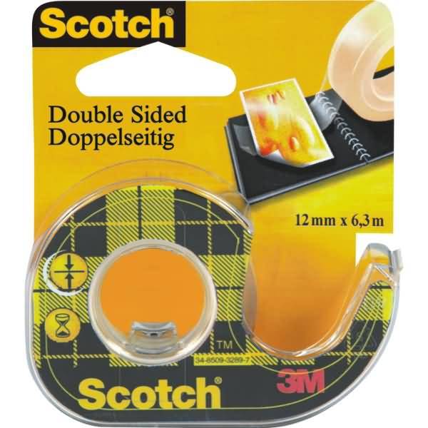 Klebefilm 6,3mx12mm doppelseitig im Handabroller transparent