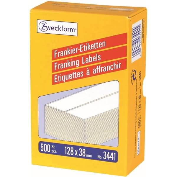 Frankieretiketten 128x38mm doppelt VE=500 Stück