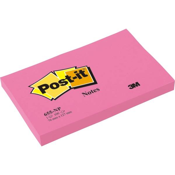 Post-it® Haftnotizen neon/655NPI 127x76 mm neonpink Inh.100 Blatt