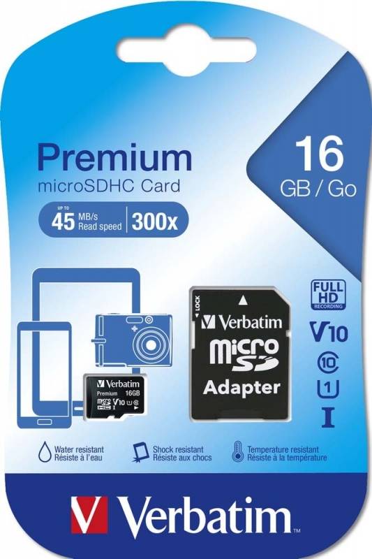 Verbatim microSDHC-Card 16GB 44082