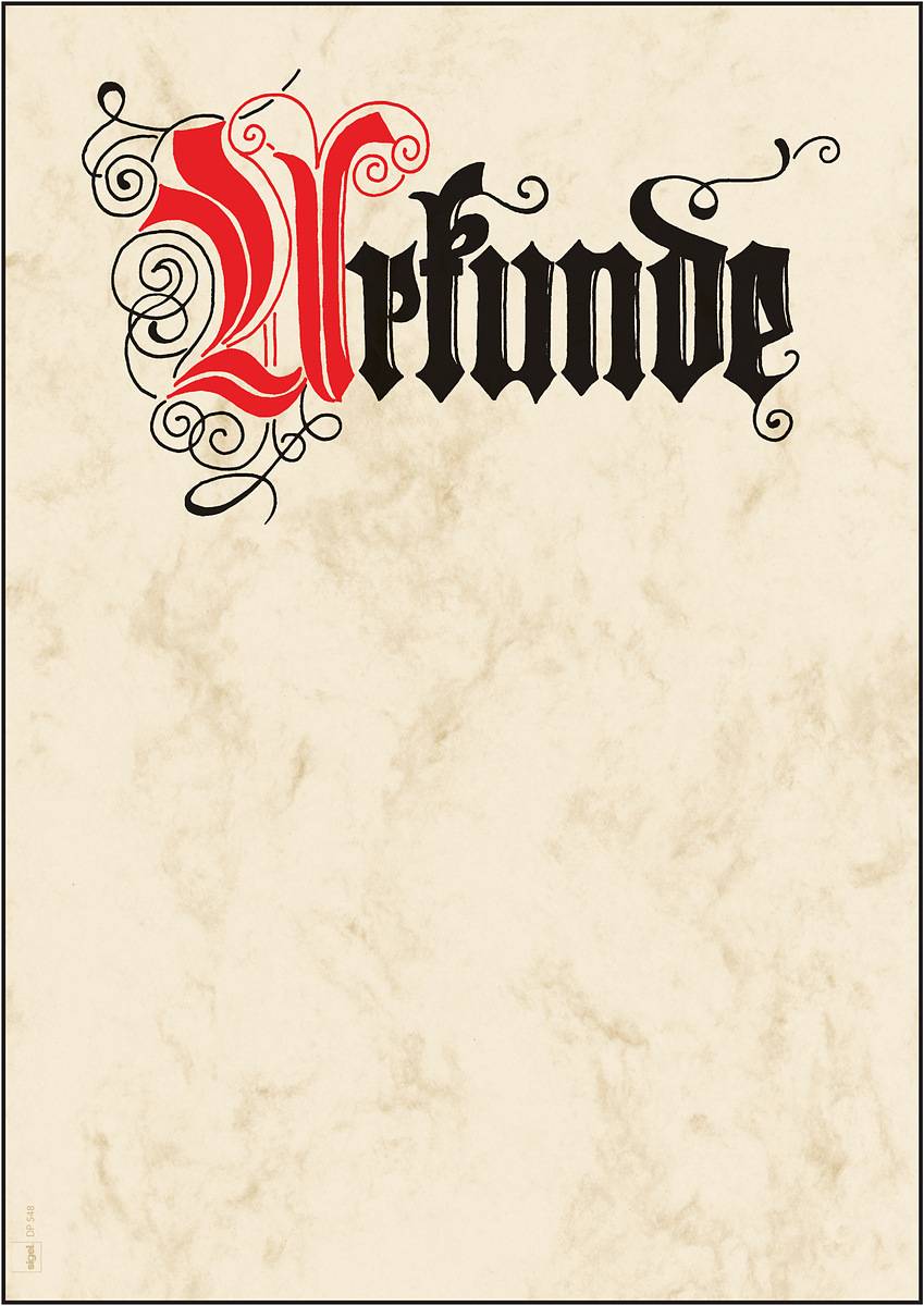 Designpapier Urkunde Calligraphi A4 185g/qm VE=12 Blatt