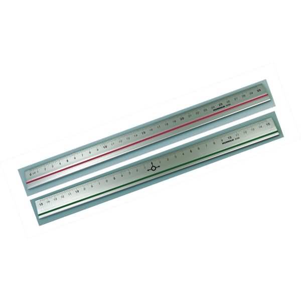 Schul- und Bürolineal 30cm Aluminium silber