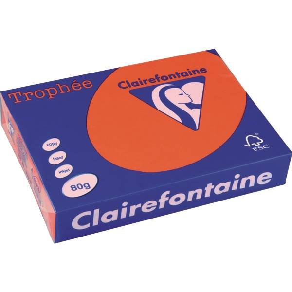 Kopierpapier Trophee Intensiv A4 80g/qm ziegelrot VE=500 Blatt