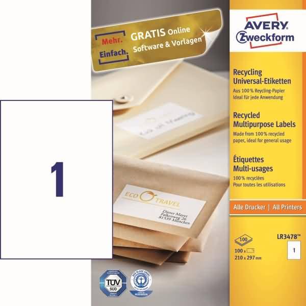 Avery-Zweckform LR3478 Universal-Etiketten 1 St.