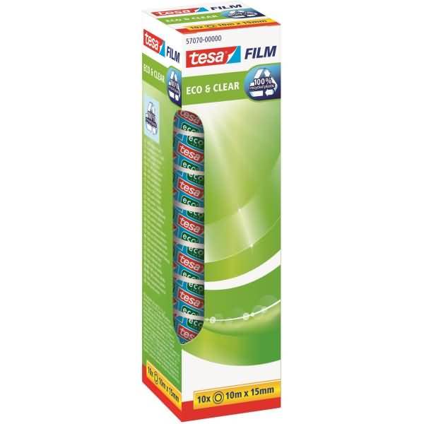 Klebefilm Eco & Clear 15mmx10m transparent VE=10 Stück