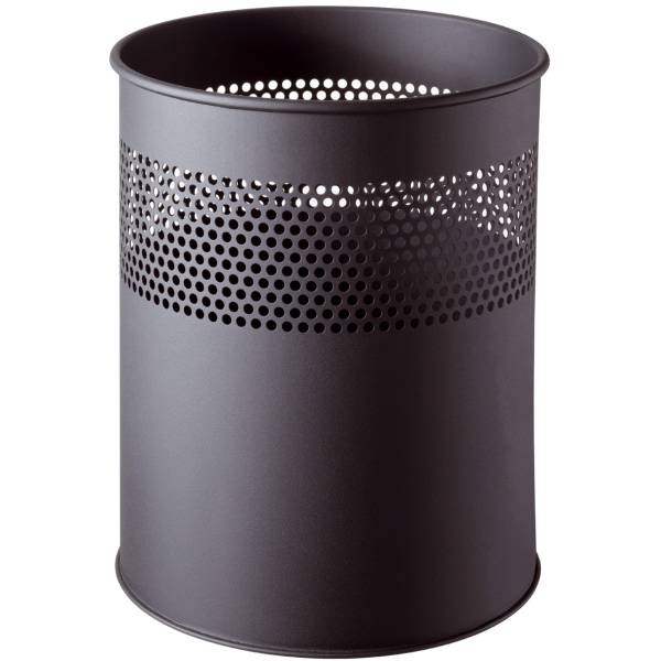 helit Papierkorb H2515795 26x31,5cm 15l rund Metall schwarz
