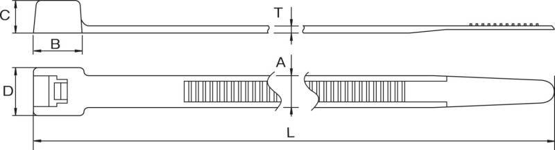 HellermannTyton 111-15619 T150M-N66-NA-Q1 Kabelbinder 530mm 8.90mm Natur Hitzestabilisiert 25St.