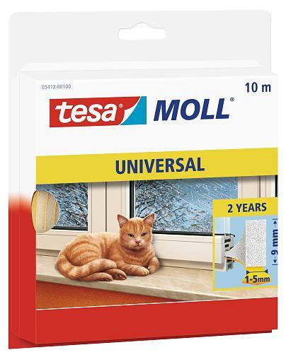 tesamoll Schaumstoffdichtung für Fenster und Türen, weiß, 6m x 15mm x 6mm