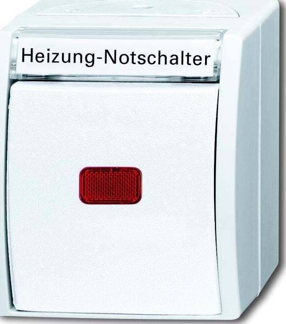 Busch-Jaeger 2601/2 SKWNH-54 Feuchtraum-Schalterprogramm Heizungs-Notschalter Ocean Aufputz Weiß 1 St.