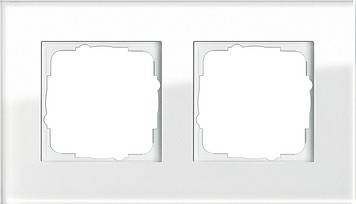Gira Abdeckrahmen 2f. weissglas 021212