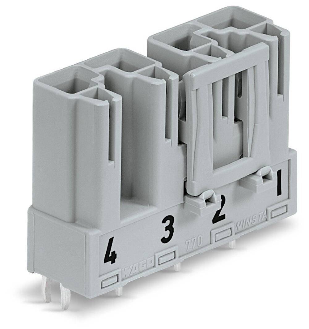 WAGO 770-854/060-000 Netz-Steckverbinder Stecker, Einbau vertikal Gesamtpolzahl: 4 25 A Grau 50 St.