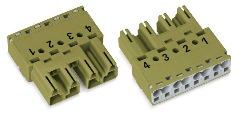 WAGO 770-274/073-000 Netz-Steckverbinder Stecker, gerade Gesamtpolzahl: 4 25 A Hellgrün 50 St.