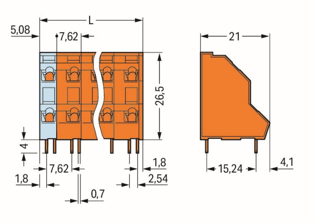WAGO 736-665 Doppelstockklemme 2.50 mm² Orange 14 St.