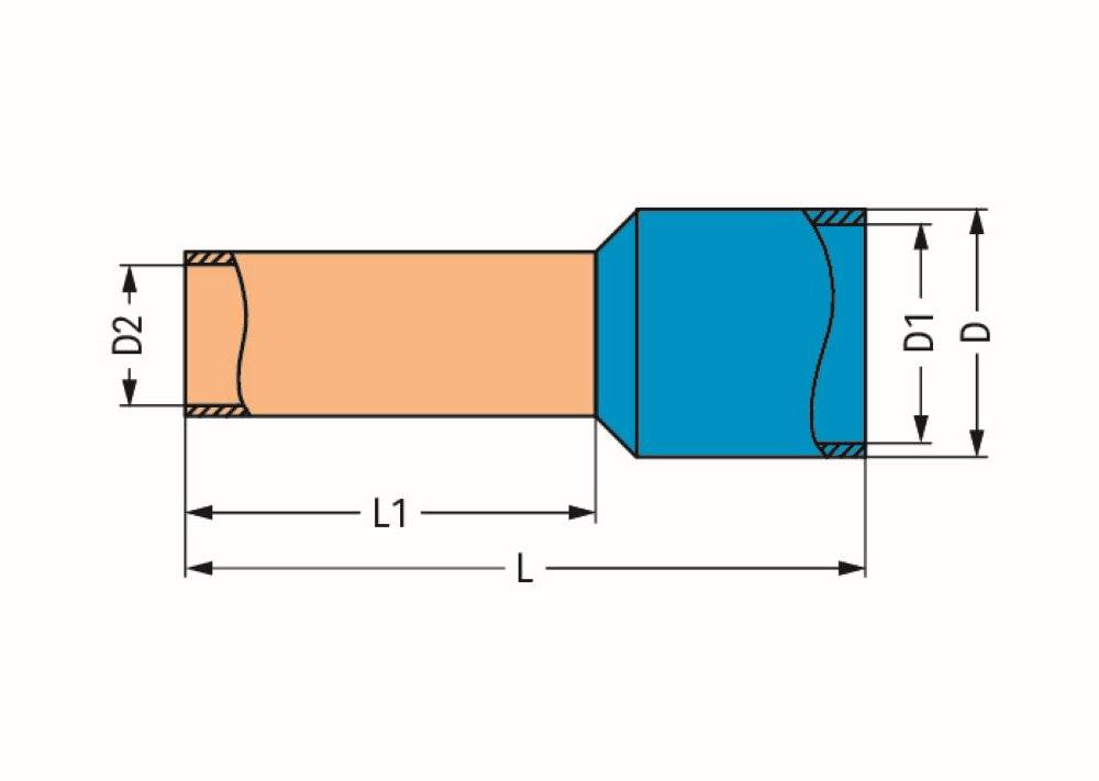 WAGO 216-207 Aderendhülse 4 mm² Teilisoliert Grau 1000 St.