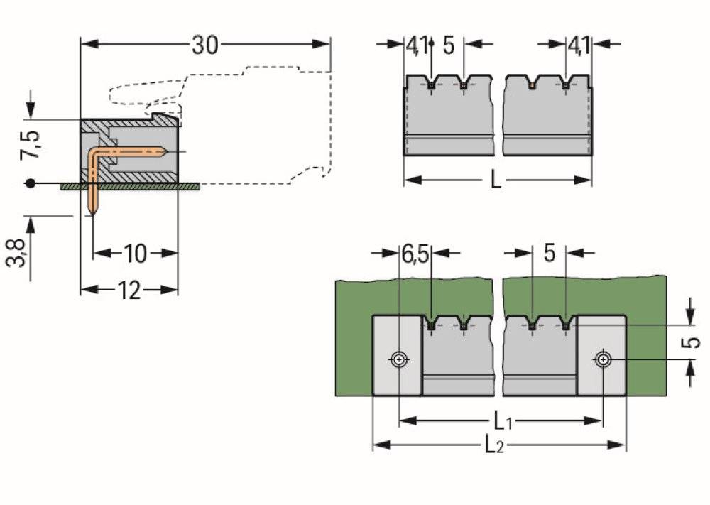 WAGO Stiftleiste (Standard) 300 Polzahl Gesamt 9 Rastermaß: 5 mm 231-439/001-000 100 St.
